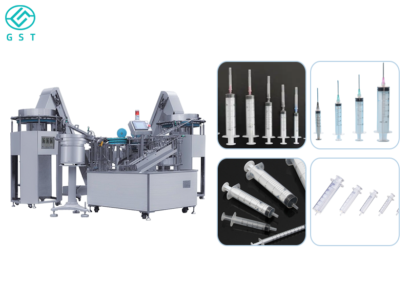 Fully computerized syringe automatic assembly machine - can be matched to produce 1-50ml syringes