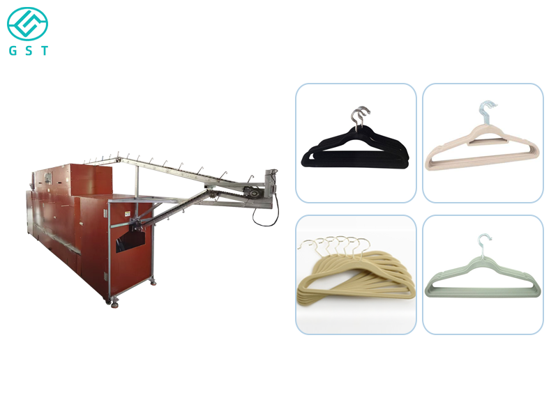 Fully automatic hanger flocking production line equipment | Intelligent control automatic hanger flocking machine