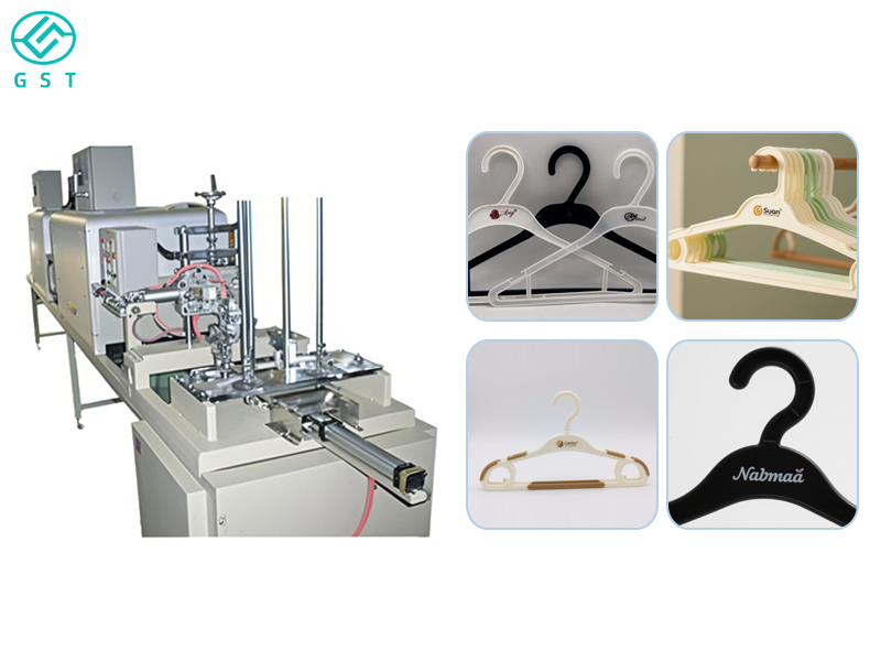 Automatic pad printing and hot stamping machine for hangers 